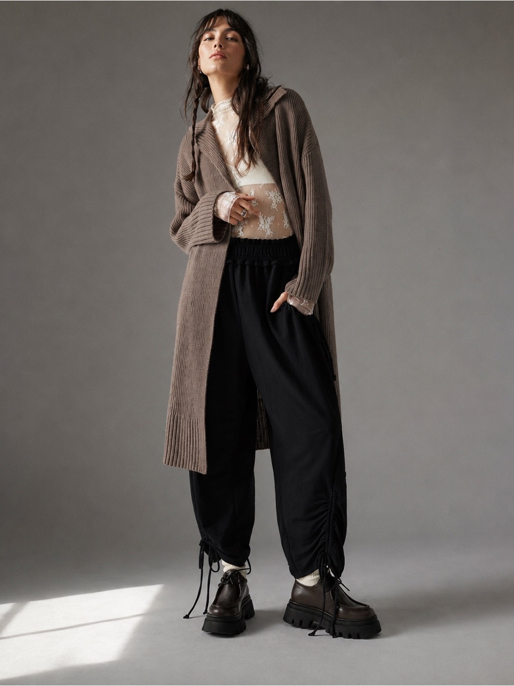 Free People Black Wide Leg Pants BLACK